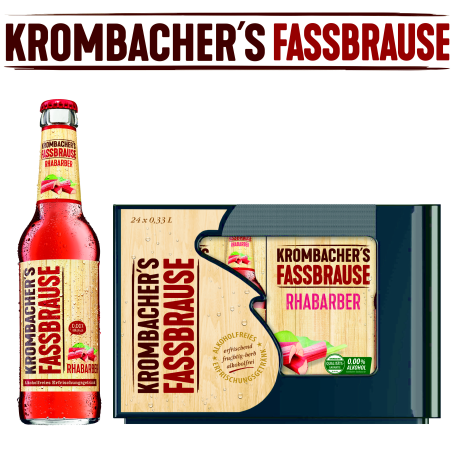 Krombacher Fassbrause Rhabarber (24/0,33 Ltr. Glas MEHRWEG)