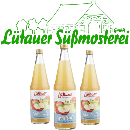 Lütauer Apfelsaft naturtrüb (6/0,7 Ltr. Glas MEHRWEG)