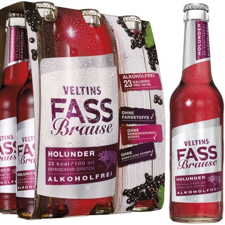 Veltins Fassbrause Holunder (24/0,33 Ltr. Glas MEHRWEG))