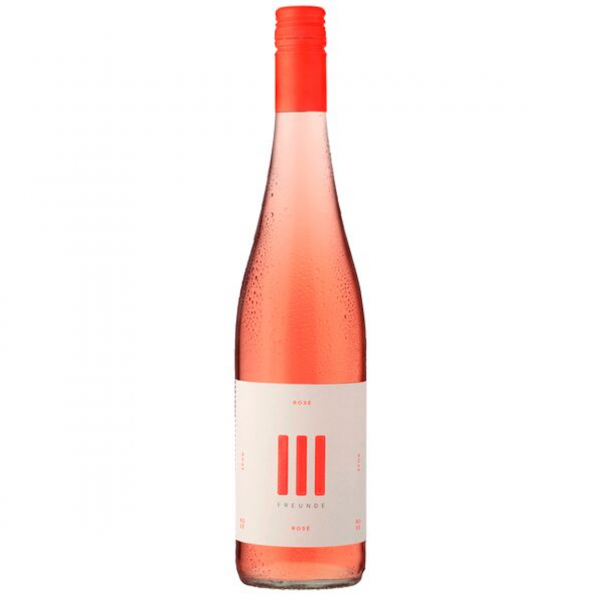 III Freunde Rosé Spätburgunder Trocken, deutscher Roséwein, zartrosa Farbe