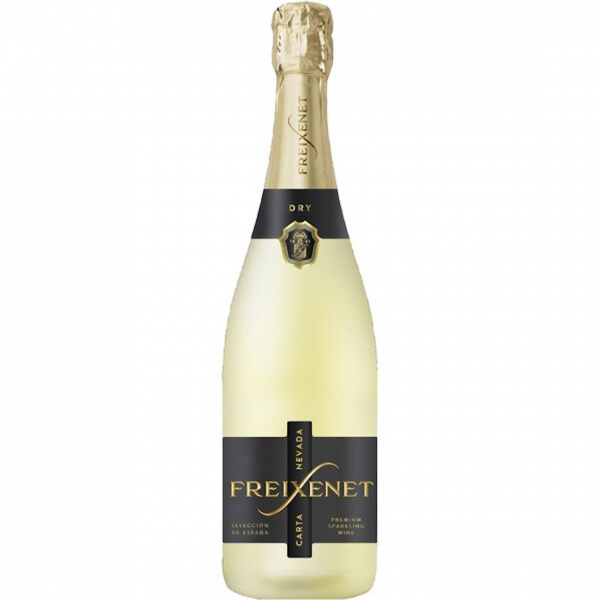 Freixenet Carta Nevada Semi Seco, goldene Folie, spanischer Schaumwein, hellgolden, feinperlig