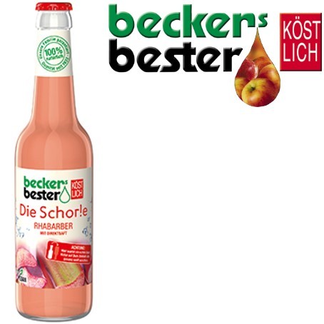 Beckers Bester Schorle Rhabarber (24/0,33 Ltr. Glas MEHRWEG)