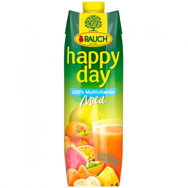 Rauch Happy Day Multivitamin Mild – sanfter, fruchtiger Vitamin‑Saft mit 9 Vitaminen & Calcium. Perfekt für Büro & Meeting.