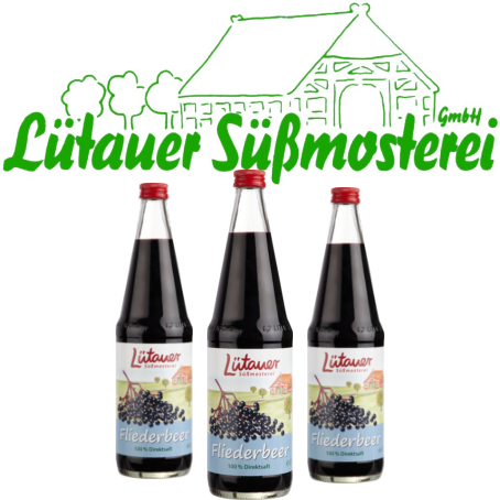 Lütauer Fliederbeersaft (6/0,7 Ltr. Glas MEHRWEG)