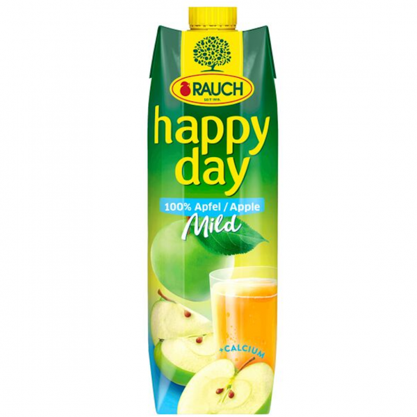 Rauch Happy Day Apfel Mild – 100% milder, säurearmer Apfelsaft mit Calcium. Perfekt für Büro, Meeting & empfindliche Mägen.