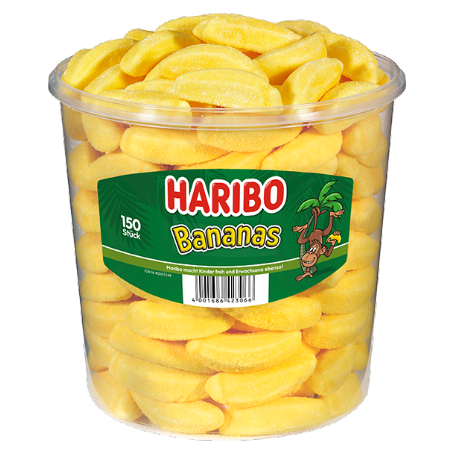Haribo Bananas 150 Stück, (1,05 kg Dose)