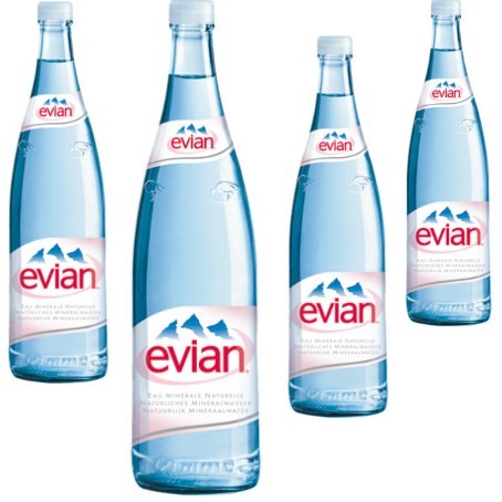 Evian Glas (12/1 Ltr. Glas MEHRWEG)