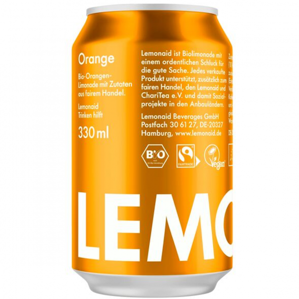 Lemonaid Orange – faire Bio‑Orangenlimonade