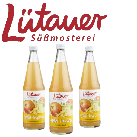 Lütauer Apfel-Ingwersaft (6/0,7 Ltr. Glas MEHRWEG)